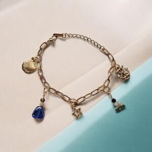 Cagan Designs Charm Bracelet Under The Deep Blue Sea Stainless Steel 6 Inches